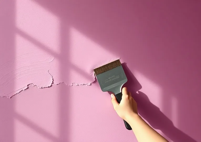 Application d'un enduit décoratif à la lisseuse sur un mur