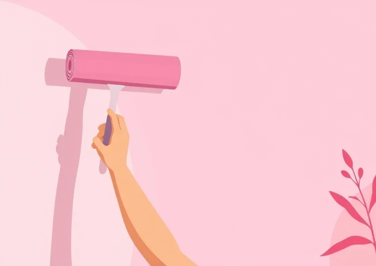 Pose de papier peint, rouleau et brosse à maroufler